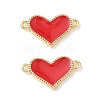 Brass Enamel Heart Links Connector Charms KK-L256-48A-G-1
