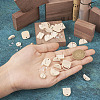  40Pcs 10 Styles Fan & Rectangle & Flat Round & Oval Ash Wood Stud Earring Findings EJEW-TA0001-18-14