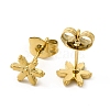 Ion Plating(IP) 304 Stainless Steel Snowflake Stud Earrings for Women EJEW-I281-34G-2