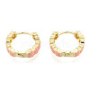 Enamel Plum Blossom Hoop Earrings EJEW-N011-107-2