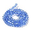 Transparent Electroplate Glass Beads Strands GLAA-F029-4mm-A07-2