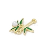 Alloy Green Enamel Bamboo Shaped Connector Charms PALLOY-R151-74G-2