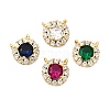 Brass Micro Pave Cubic Zirconia Charms KK-I360-024G-1