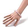 Natural Rose Quartz Bead Stretch Bracelets X-BJEW-K212-C-045-4