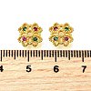 Flower Brass Micro Pave Cubic Zirconia Bead Caps KK-K300-01A-G-3
