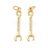 Brass Micro Pave Clear Cubic Zirconia Pendants KK-F930-26A-G-1