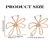 1 Pair Flower Alloy Hoop Earrings for Women EJEW-LP0004-78G-2