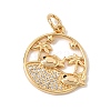 Brass Micro Pave Black Cubic Zirconia Pendants CU-CBA6344-07G-1