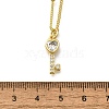 Brass Clear Cubic Zirconia Pendant Necklaces for Women NJEW-A039-02D-G-5