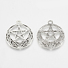 Tibetan Style Alloy Pentacle Pendants TIBEP-T004-88AS-1