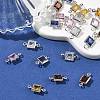 SHEGRACE Brass Pave Cubic Zirconia Square Connector Charms XGRQ2O044-440P-5
