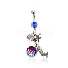 316L Surgical Stainless Steel Mermaid Starfish Dangle Belly Rings WG35D2C-21-2