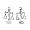 Rack Plating Brass Micro Pave Cubic Zirconia Pendants KK-F848-04P-1