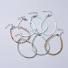 Faceted Glass Beaded Bracelets BJEW-JB04593-1