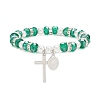 9Pcs 9 Color Glass & Imitation Pearl Beaded Stretch Bracelets Set BJEW-JB08945-4