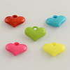 Opaque Acrylic Heart Charms X-SACR-Q099-M01-1