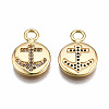 Brass Micro Pave Clear Cubic Zirconia Pendants KK-Q277-043-NF-3