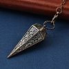 Rack Plating Brass Cone Dowsing Pendulum Pendants AJEW-G064-01-3