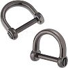 2Pcs 304 Stainless Steel D-Ring Anchor Shackle Clasps STAS-CA0001-56B-1