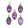 Natural Amethyst Faceted Pendants G-G193-01G-11-1