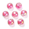 UV Plating Transparent Acrylic European Beads OACR-F004-03H-2