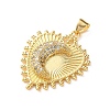 Brass Micro Pave Clear Cubic Zirconia Pendants CU-CBA03AF-10A-G-2