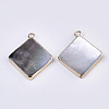 Natural Black Lip Shell Pendants SSHEL-R045-08-2