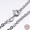Anti-Tarnish Rhodium Plated 925 Sterling Silver Cable Chains Necklaces NJEW-M157-30C-22-2