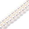 UV Plating Pearlized Glass Pearl Beads Strands GLAA-F128-01A-T1-1