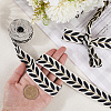 3 Yards Polyester Leaf Jacquard Ribbons SRIB-WH20020-020C-3