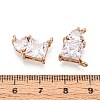 Brass Pave Clear Cubic Zirconia Pendants KK-N284-07G-3