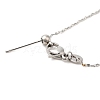 Non-Tarnish 304 Stainless Steel Serpentine Chain Necklace for Women NJEW-G104-07P-3