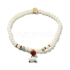 White Jade Bodhi Root Beaded Stretch Bracelet BJEW-B080-01-1