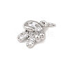 Brass Micro Pave Clear Cubic Zirconia Pendants KK-P339-19P-2
