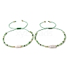 Natural Keshi Pearl & Glass Beads Braided Bead Bracelets for Women BJEW-JB12369-2