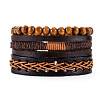 Cowhide & Imitation Leather Cord Knitted Multi-strand Bracelets WG31D03-28-1