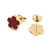 Flower Resin Stud Earrings EJEW-K281-01G-02-2