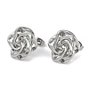 304 Stainless Steel Rose Stud Earrings EJEW-Z075-08P-1