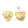 Rack Plating Heart Brass Stud Earrrings EJEW-L097-13G-1