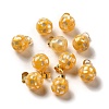 Natural Yellow Shell Dyed Round Charms SSHEL-H071-01G-02-1