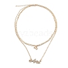 Alloy Double Layered Necklaces NJEW-B0002-08G-4