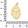 Brass Micro Pave Cubic Zirconia with Acrylic Pendants KK-S049-24G-3