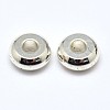 Brass Flat Round Spacer Beads KK-M085-14S-NR-2