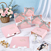 Gold Stamping Thank You Paper Candy Gift Tote Boxes with Ribbon Handle CON-WH0089-252D-4