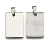 Non-Tarnish 201 Stainless Steel Rectangle Mirror Polished Finish Stamping Blank Tag Pendants X-STAS-S030-01-1
