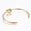 Trendy 304 Stainless Steel Torque Cuff Bangles BJEW-H703-19G-2