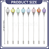 8Pcs Brass & Opaque Acrylic Round Beads Brooches JEWB-GO00004-2