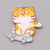 Tiger Skateboarding Chinese Zodiac Acrylic Brooch JEWB-WH0022-11-1