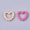 Rainbow ABS Plastic Imitation Pearl Linking Rings OACR-T015-04-04-2