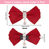   2 Pairs 2 Colors Bowknot Polyester Shoe Decorations FIND-PH0018-79-2